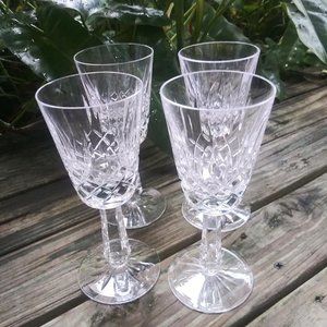 Galway Ireland Crystal Wine Glasses Clifden Set 4
